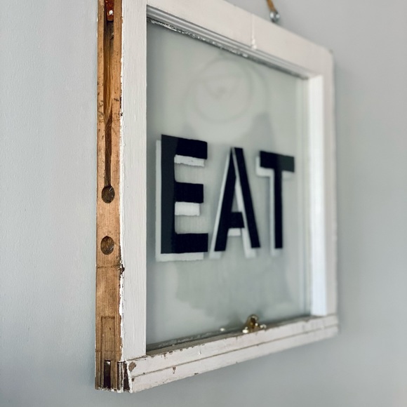 Antique Farm House Window painted “EAT” - Picture 3 of 5